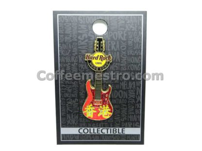 Hard Rock Cafe Hong Kong Chinese Guitar Pin