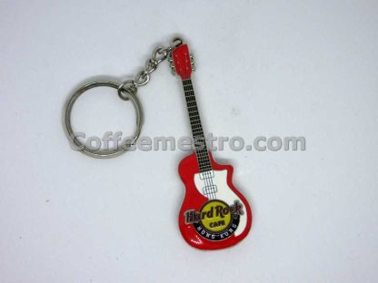 Hard Rock Cafe Hong Kong Guitar Key Chain Red
