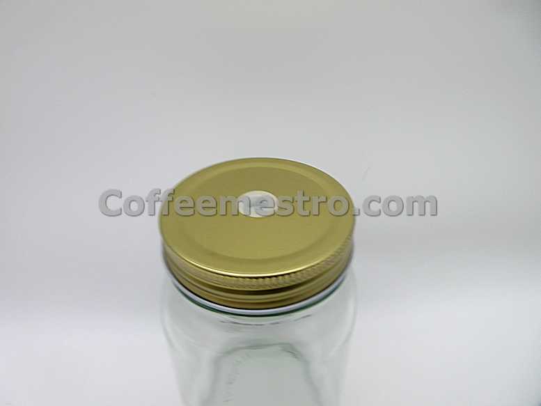 Logo Mason Jar with Straw Hole Lid