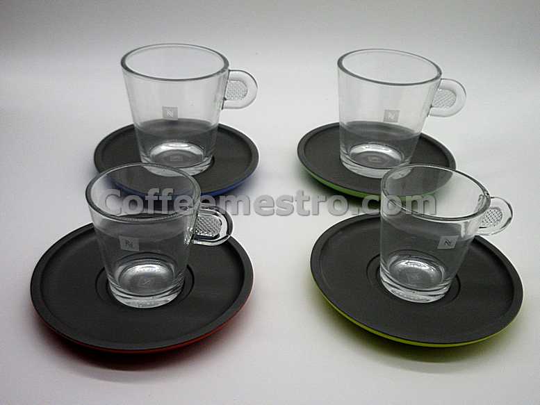 Set Of Nespresso View Espresso Glass Cup & 2 Tone Stainless Steel Saucer  Atelier