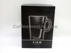 BRAND NEW - SET OF TWO Nespresso VIEW Collection Glass Coffee Mugs 10 OZ  3733/2